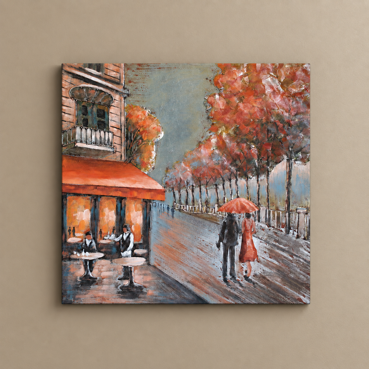 Elare Autumn in Paris 3D Metal Wall Art Painting