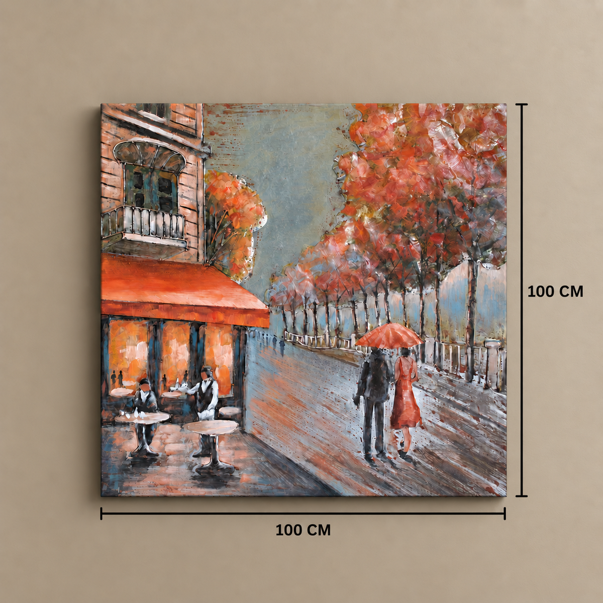 Elare Autumn in Paris 3D Metal Wall Art Painting