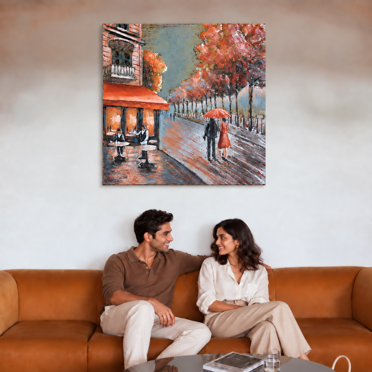 Elare Autumn in Paris 3D Metal Wall Art Painting