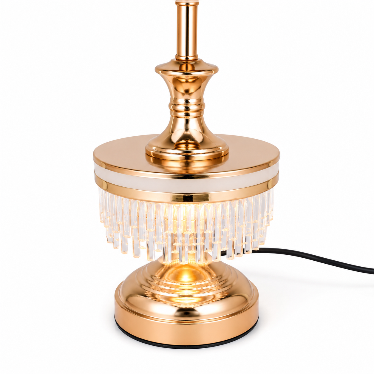 Luxury Crystal Fringe Gold Table Lamp