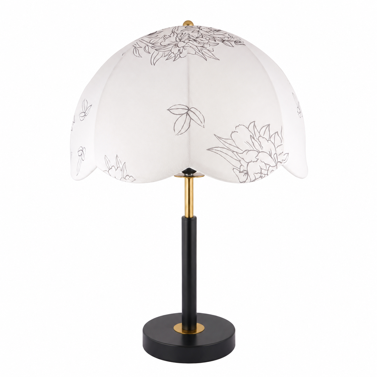 Floral Elegance Table Lamp with Fabric Shade