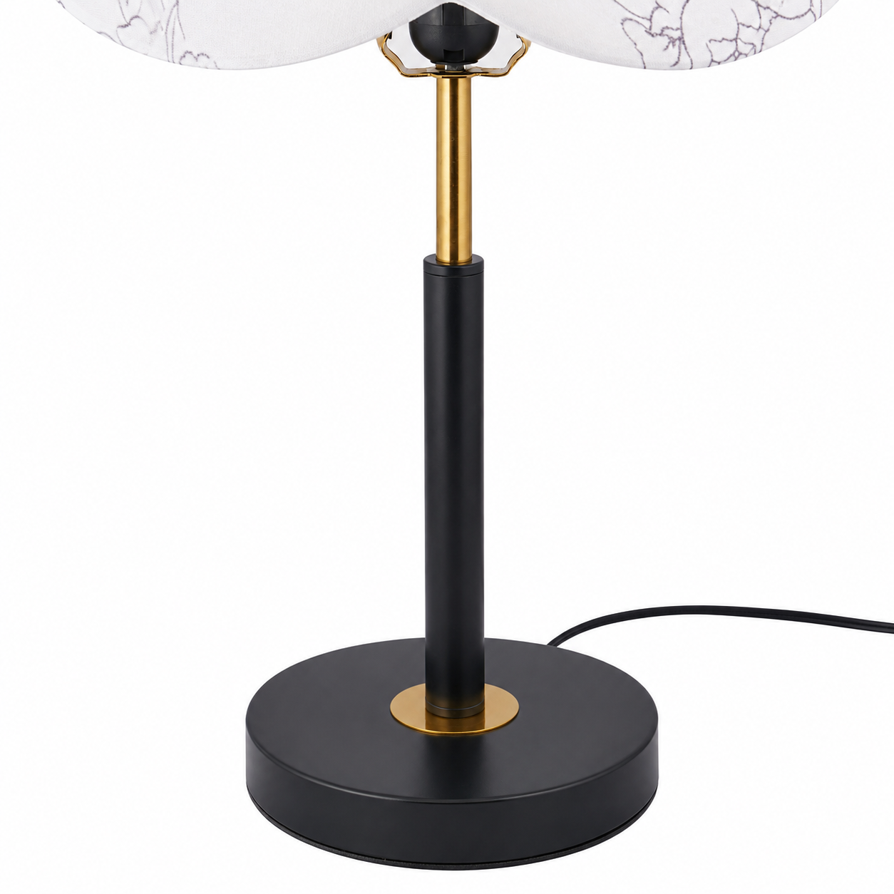 Floral Elegance Table Lamp with Fabric Shade
