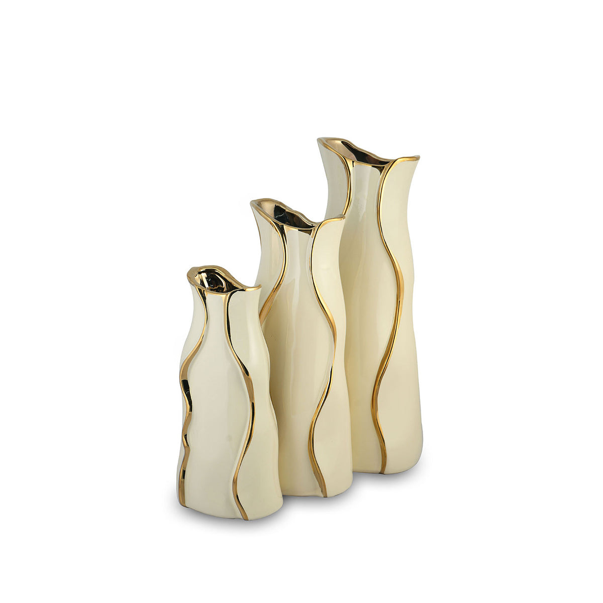 Serpentine Wave Sculptural Ceramic Vase