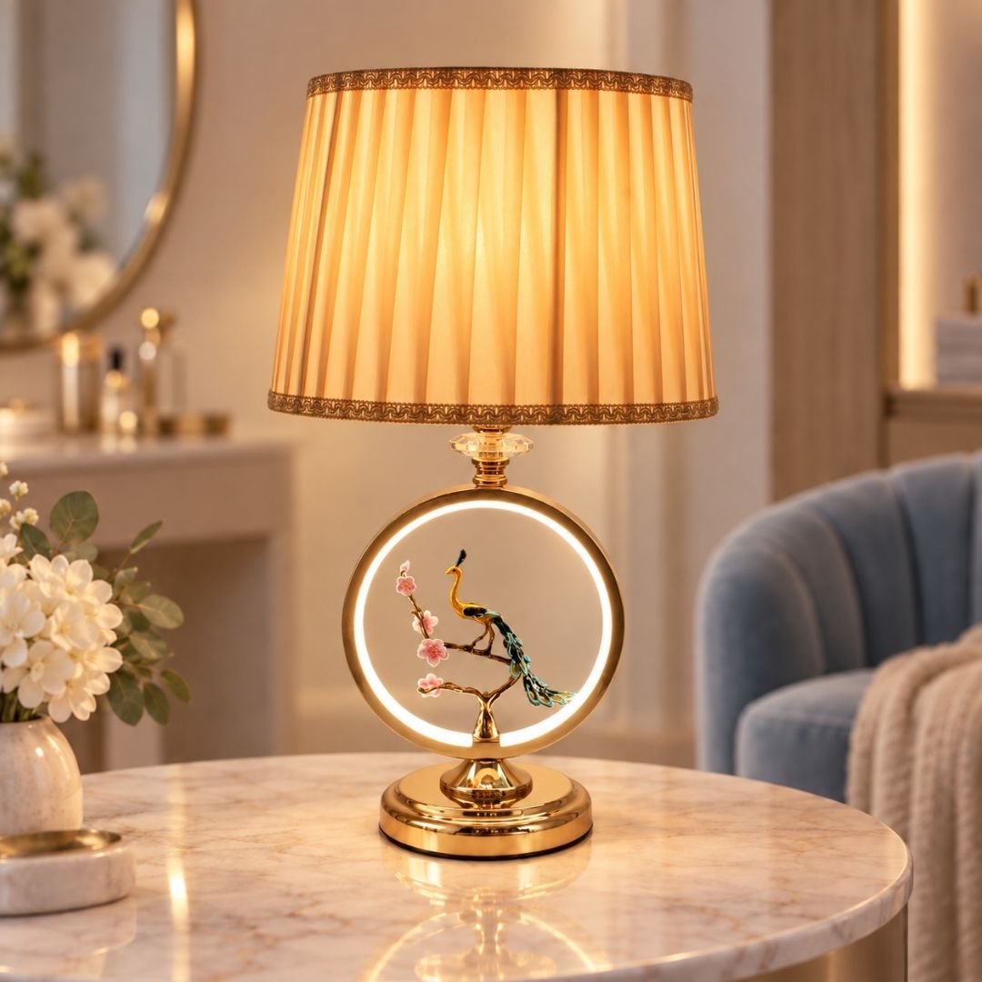 peacock table lamp