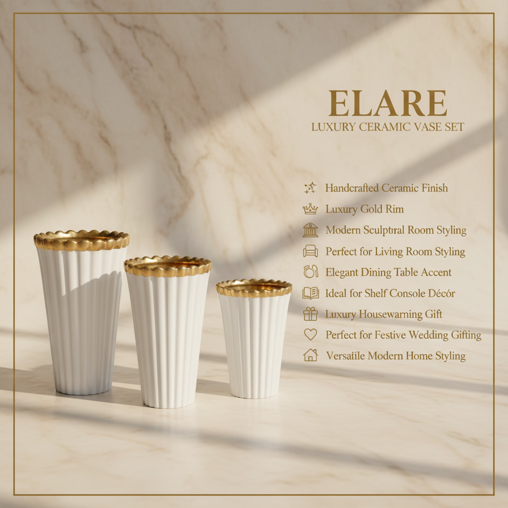 Elare Aurelia Luxury Ceramic Vase Set