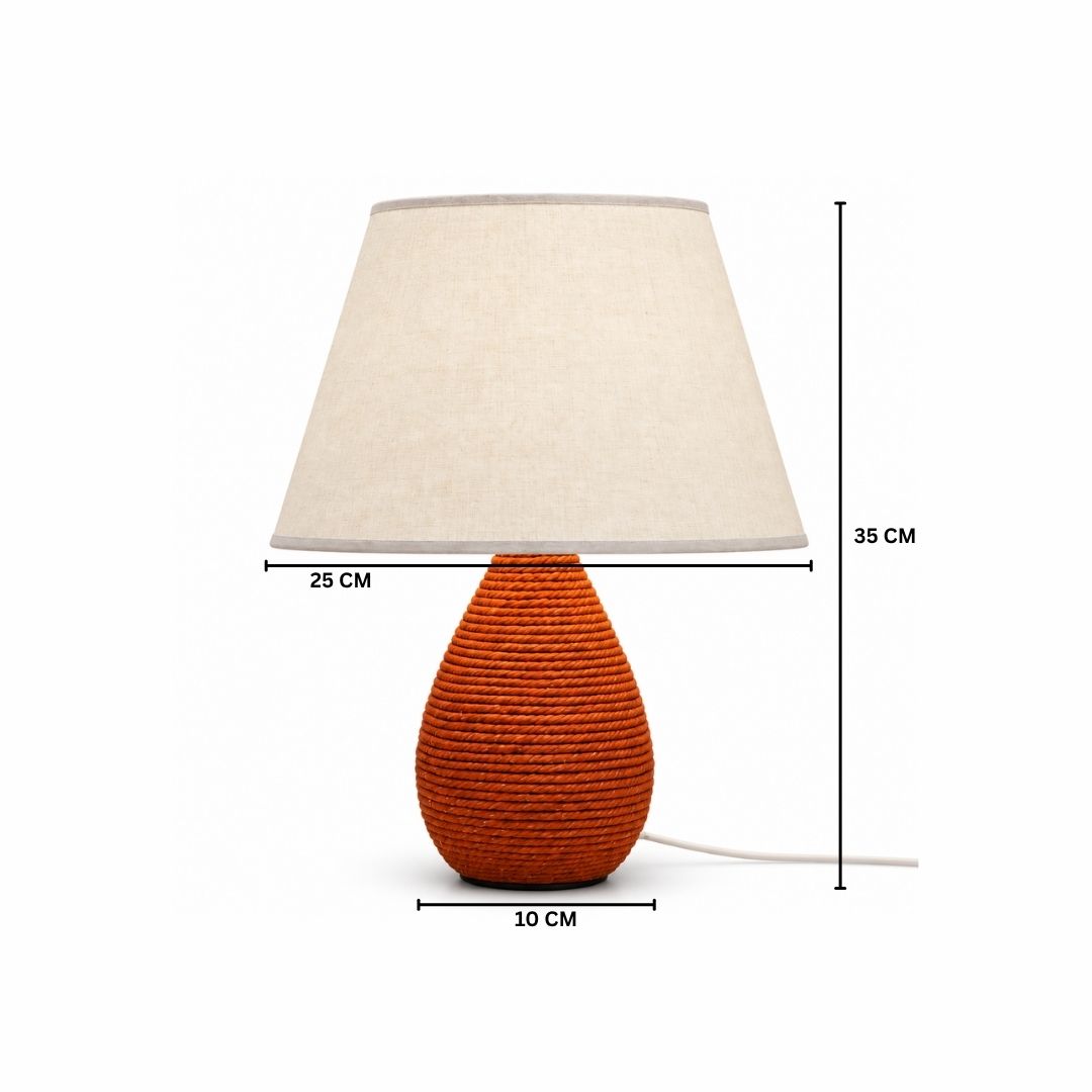 Terracotta Rope-Wrapped Lamp For Bedroom