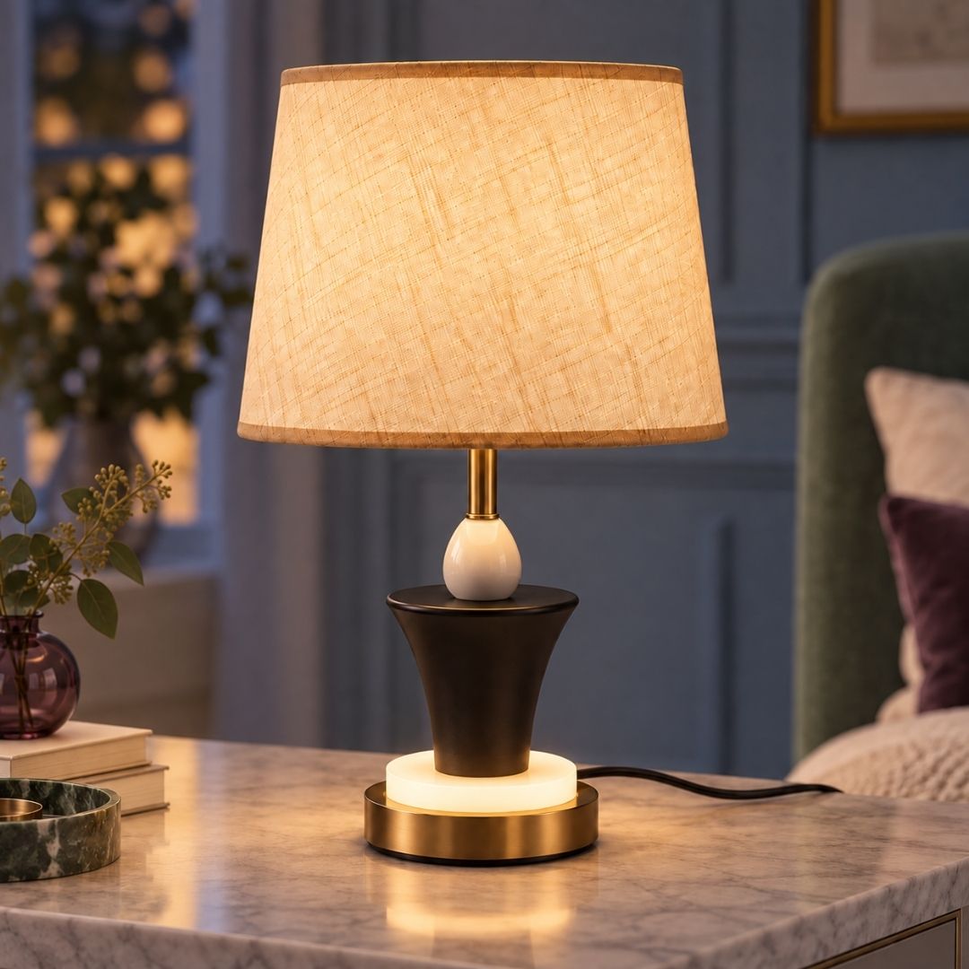 Dual Glow Table Lamp with Illuminated Base