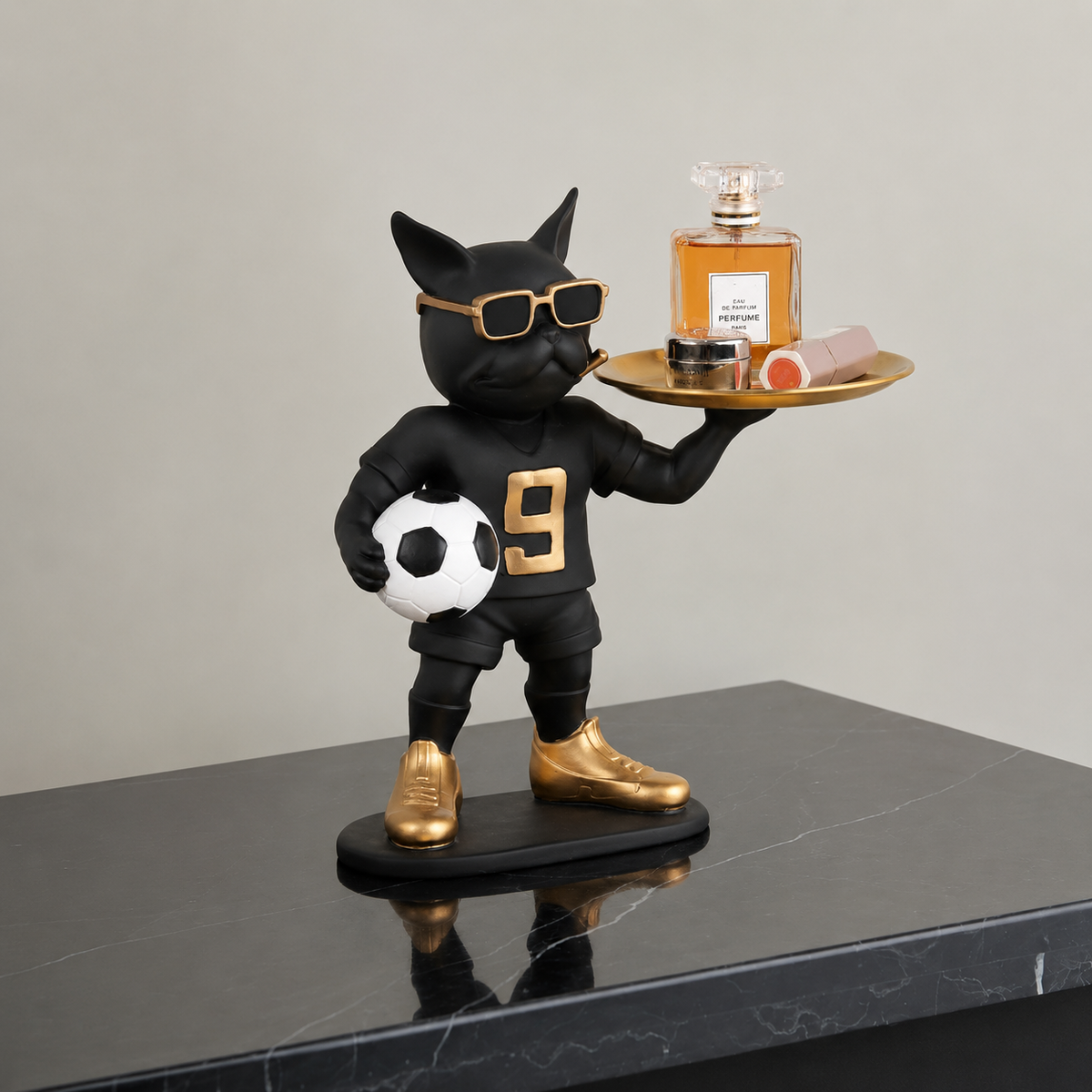 Resin Cool Football Dog Tray Showpiece Tabletop Organizer