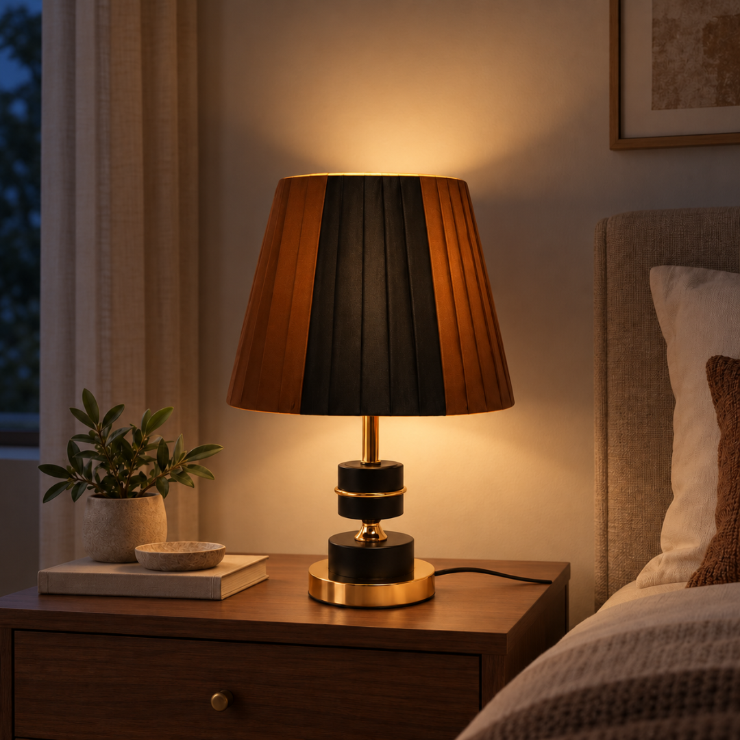 Dual Pleated Shade Lamp
