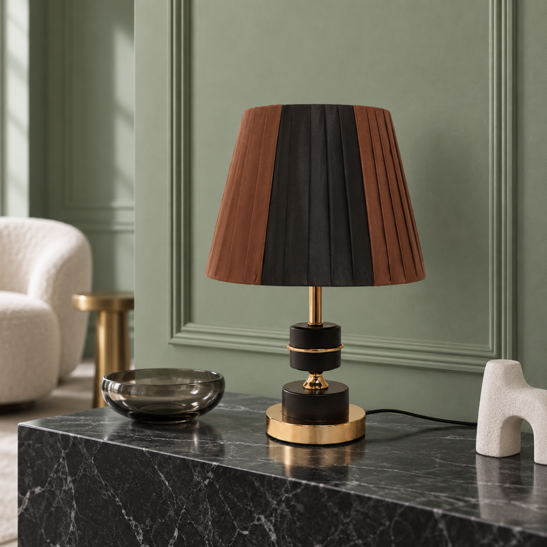 Dual Pleated Shade Lamp