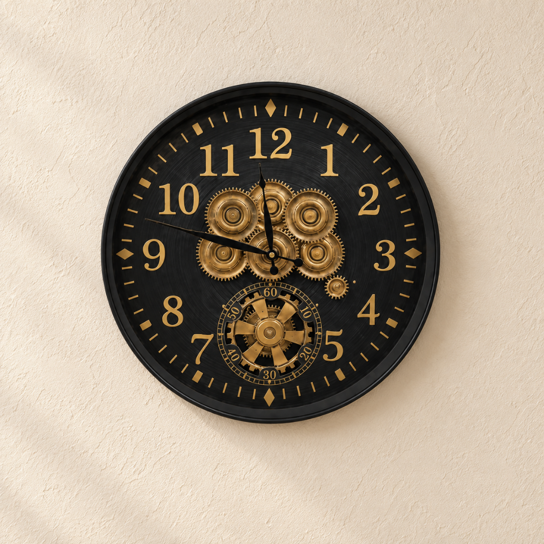 Industrial Gear Wall Clock – 45 cm Wide