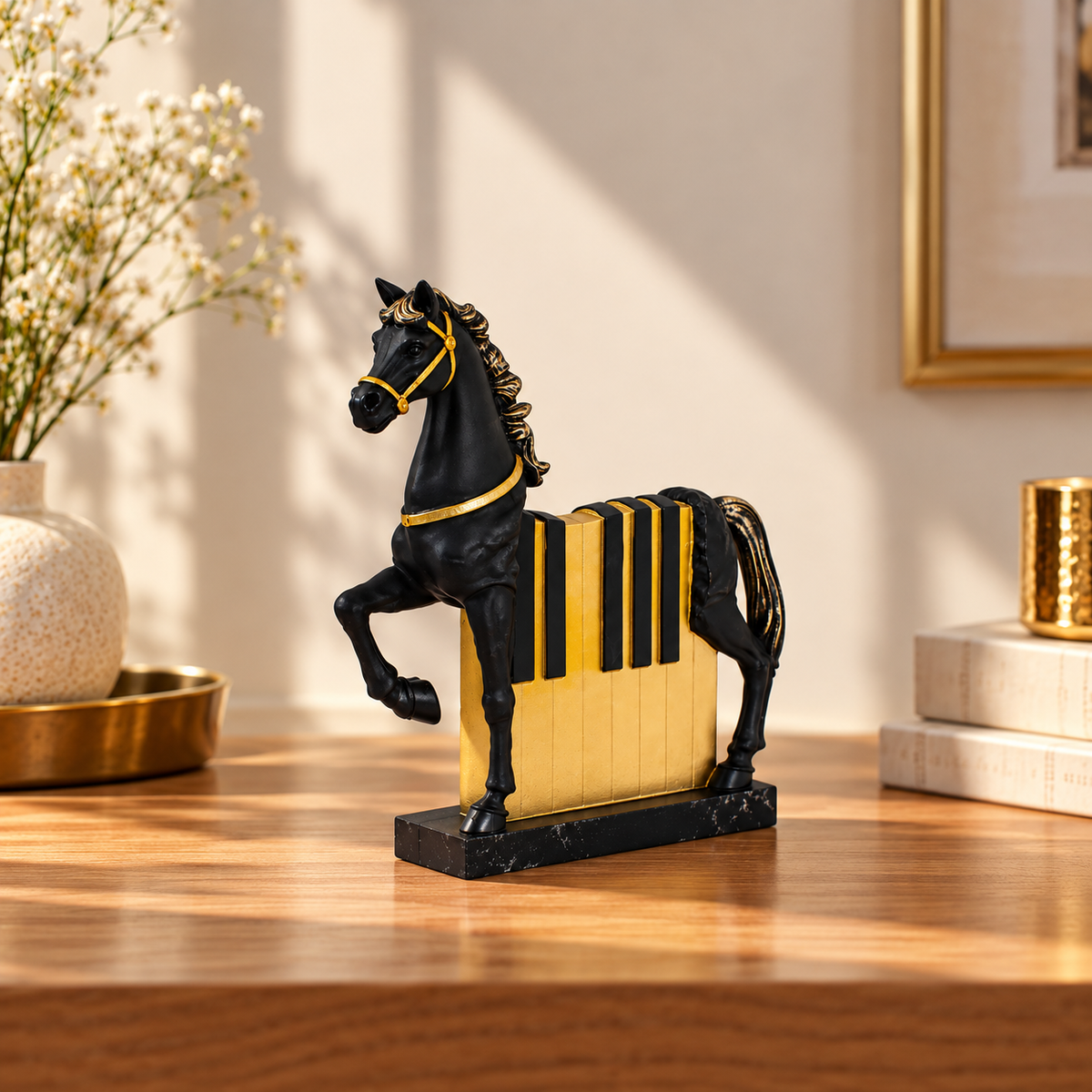 Royal Horse with Piano Showpiece