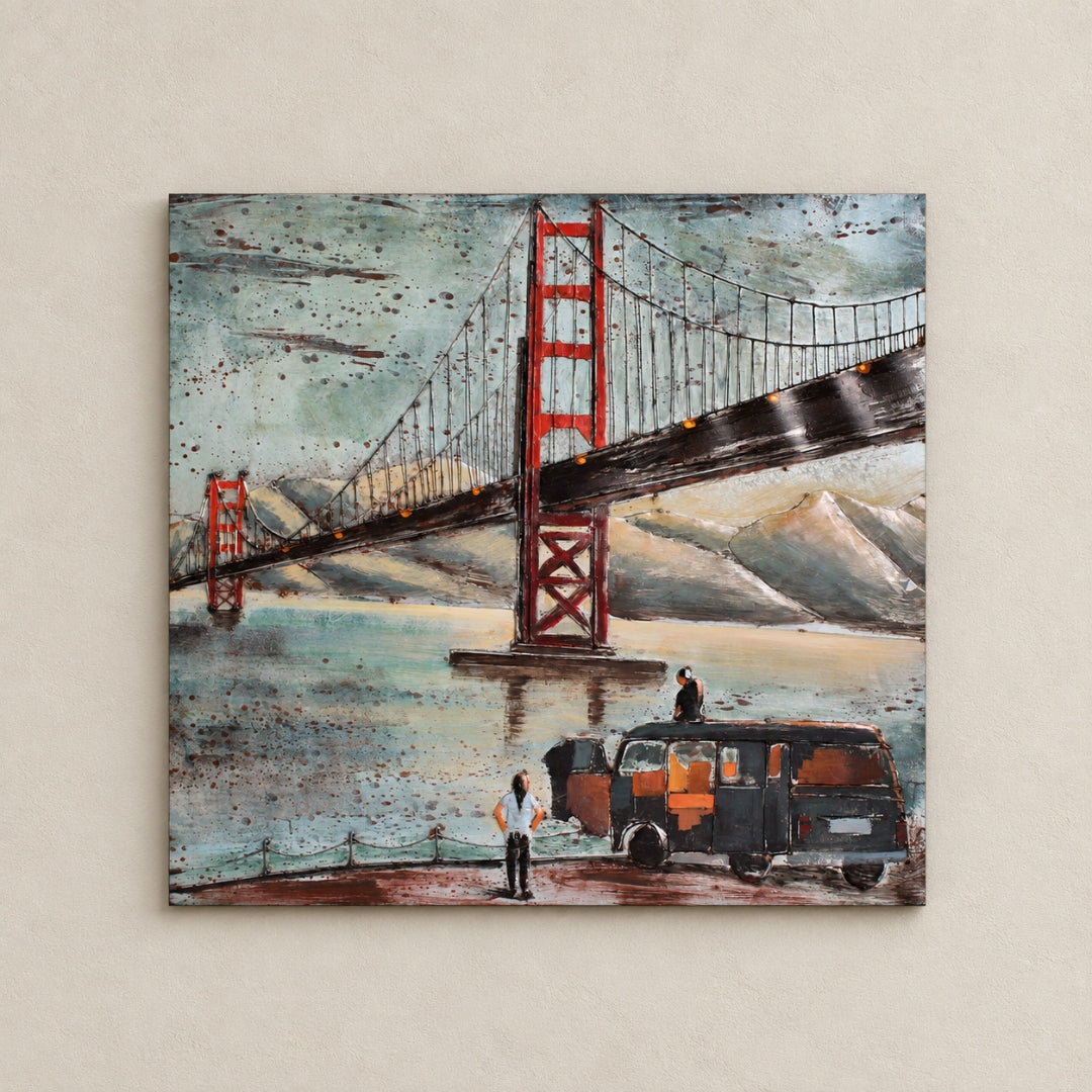 Elare Golden Gate Bridge 3D Metal Wall Art Painting