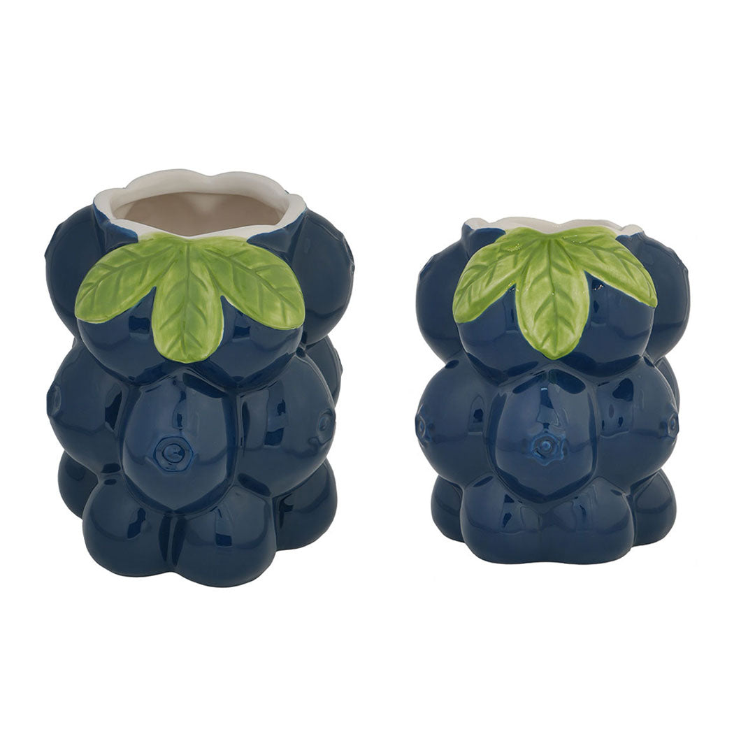 Ceramic Decorative Vase Set of 2 – Sculptural Flower & Leaf Design