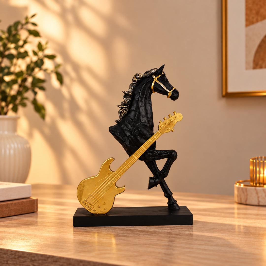 Royal Horse with Guitar Showpiece