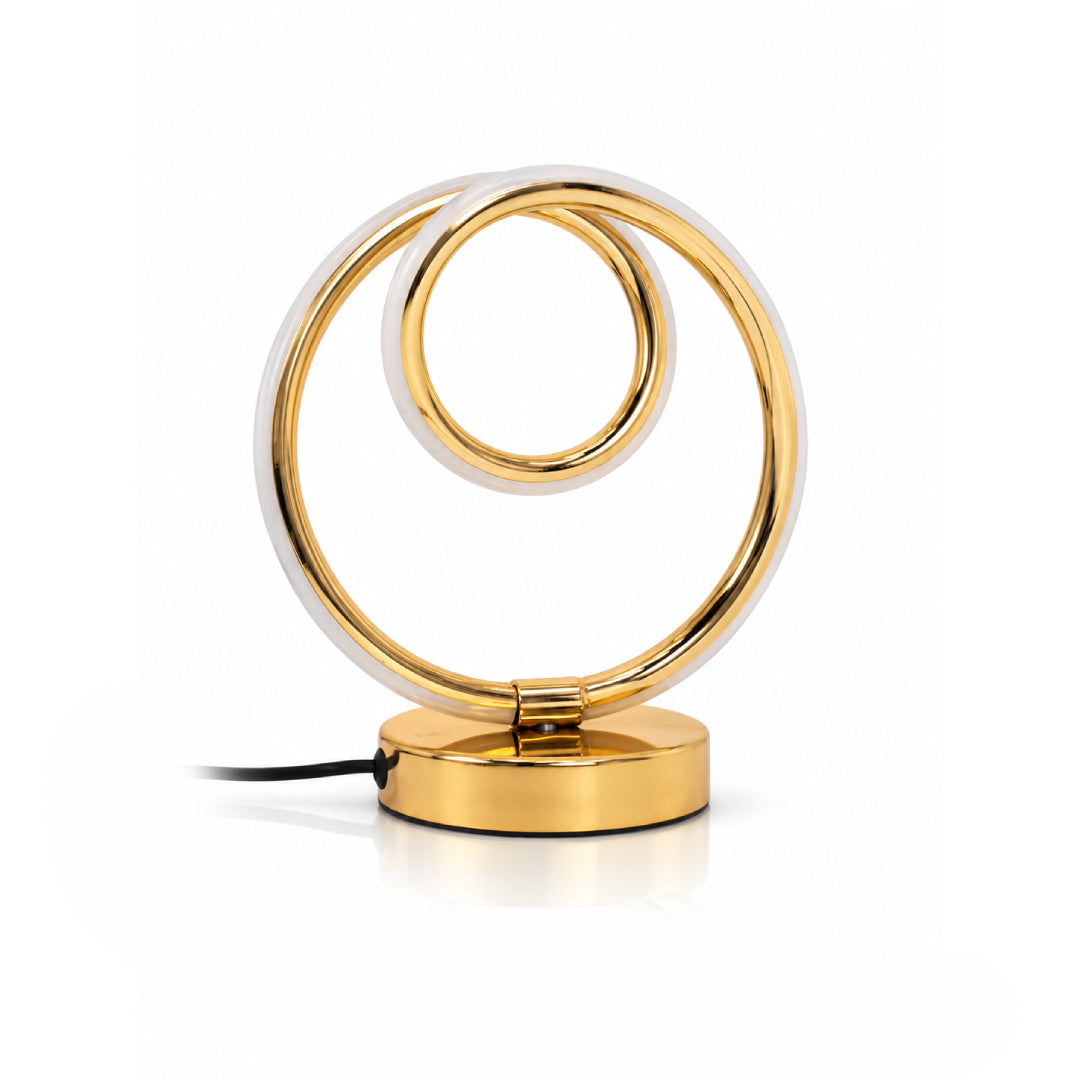 Sculptural Double Ring LED Table Lamp