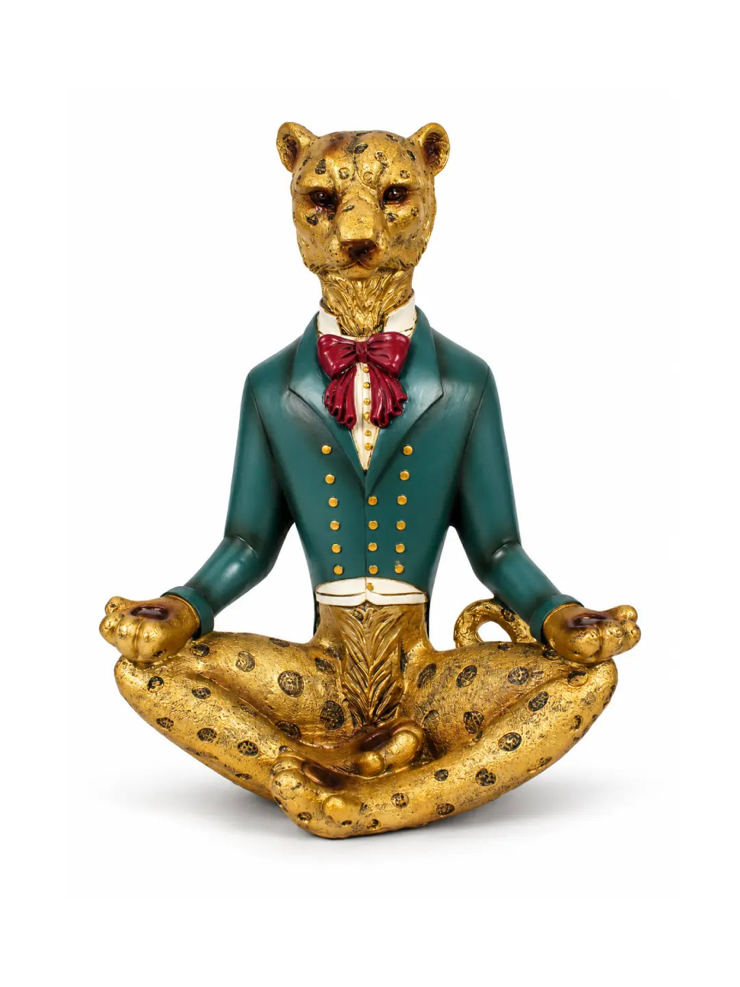 ELARE Golden Leopard Meditation Showpiece – Green