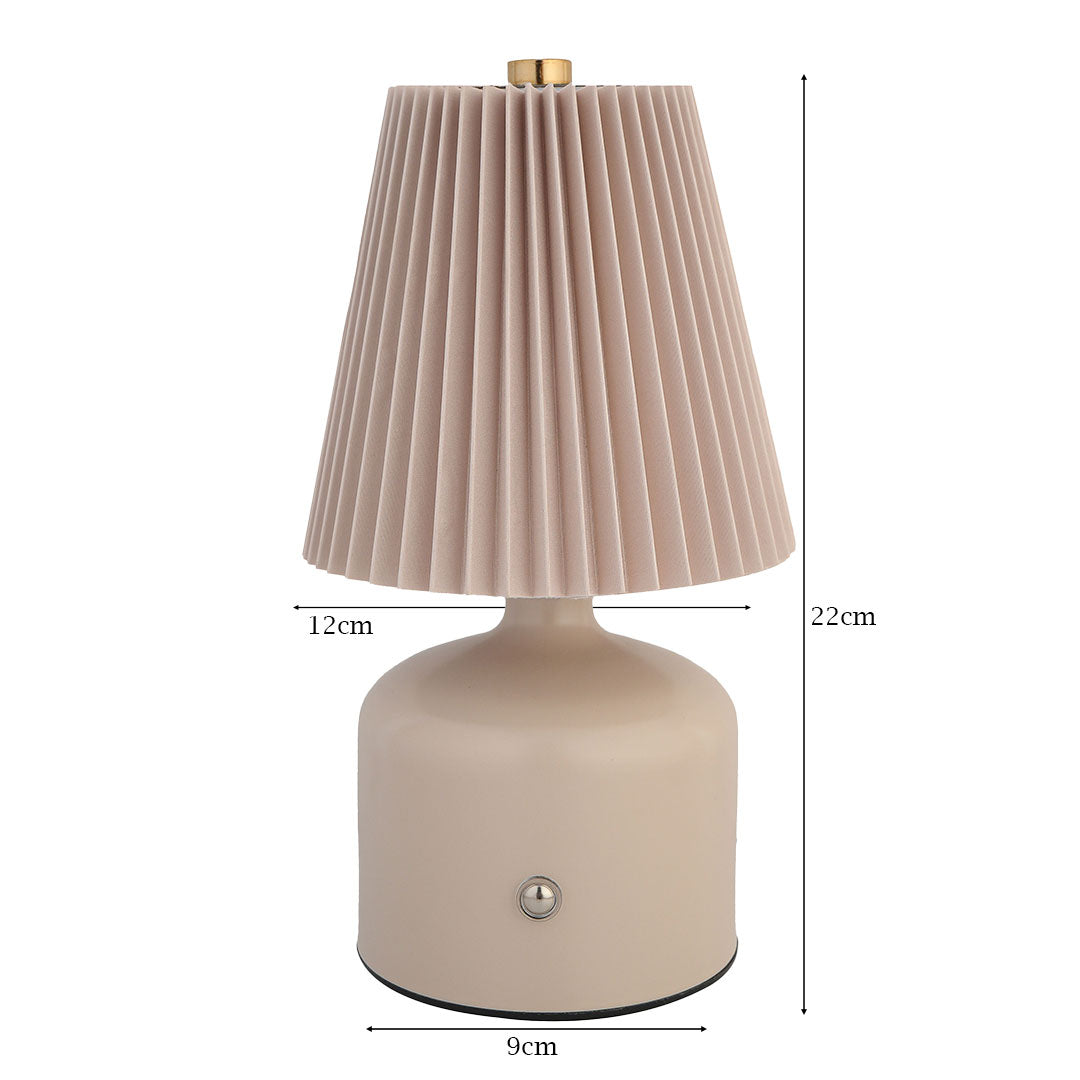 Grey Pleated Touch Tap Lamp