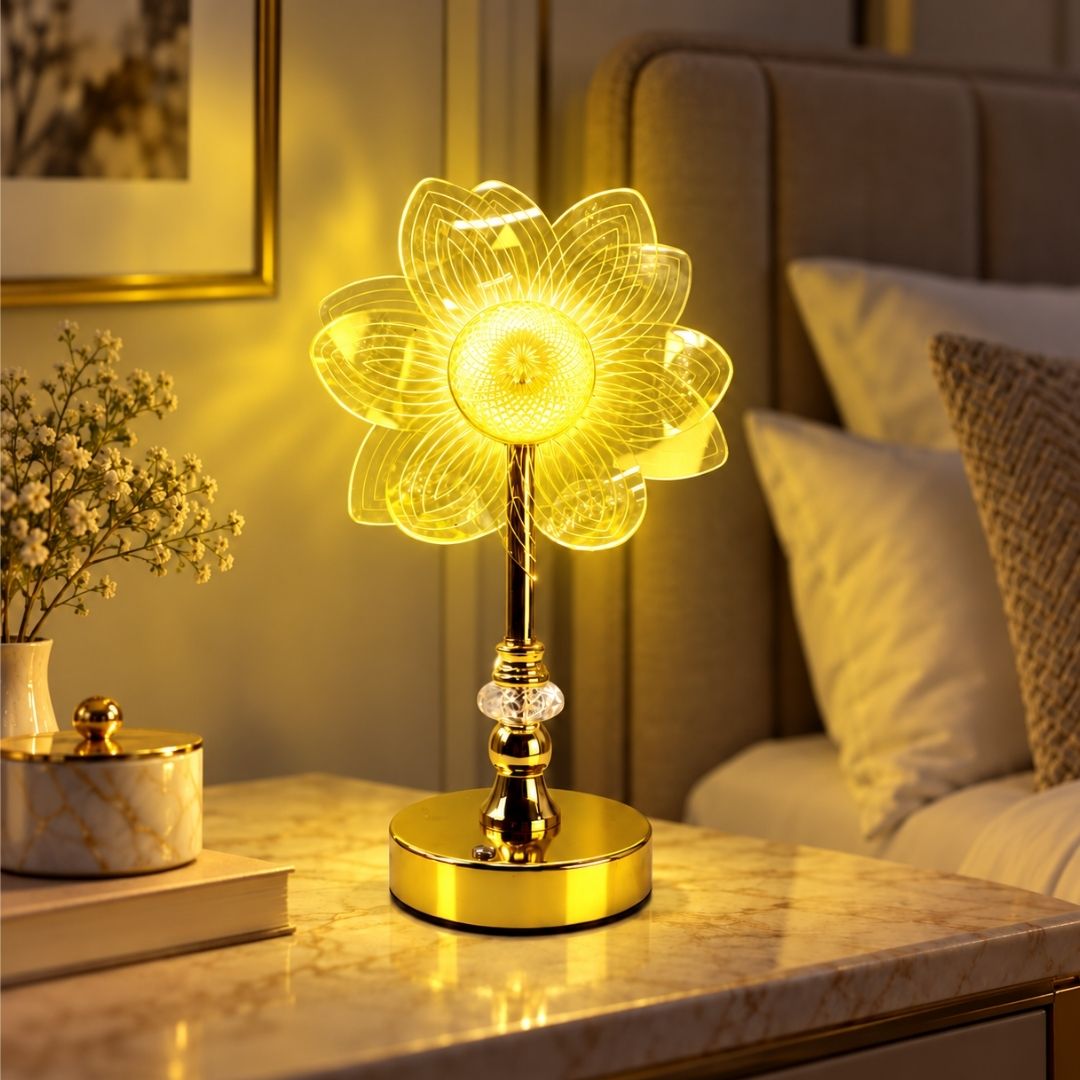 Flower LED Table Lamp with Warm Glow