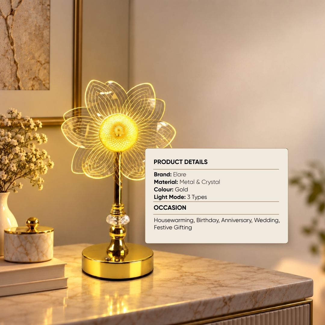 Flower LED Table Lamp with Warm Glow