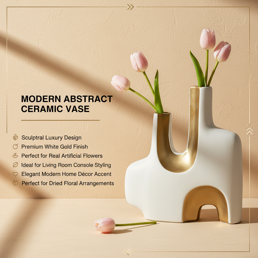 Dual Stem Ceramic Vase