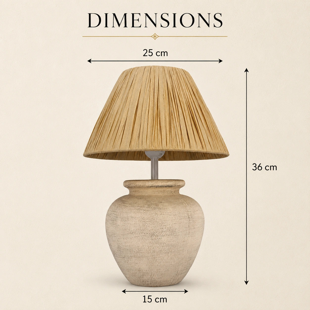 Rustic Ceramic Table Lamp with Handcrafted Pleated Fabric Shade