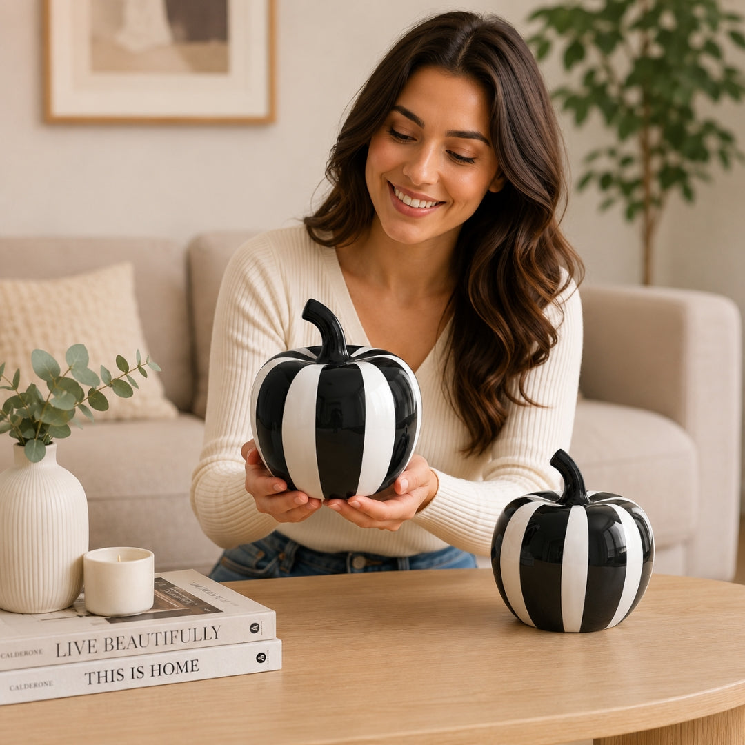 Monochrome Apple Décor Duo