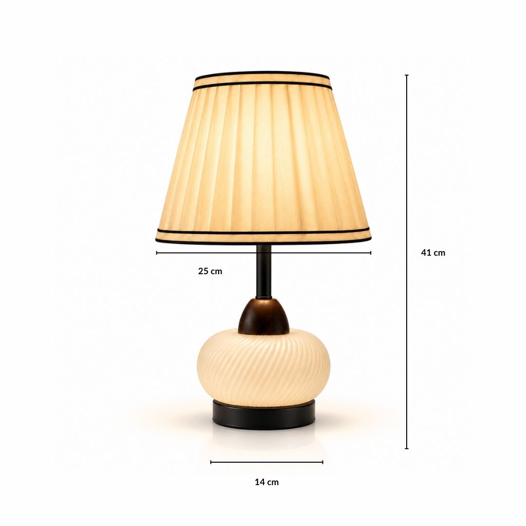 Brown & White Dual-Light Table Lamp with Bulb