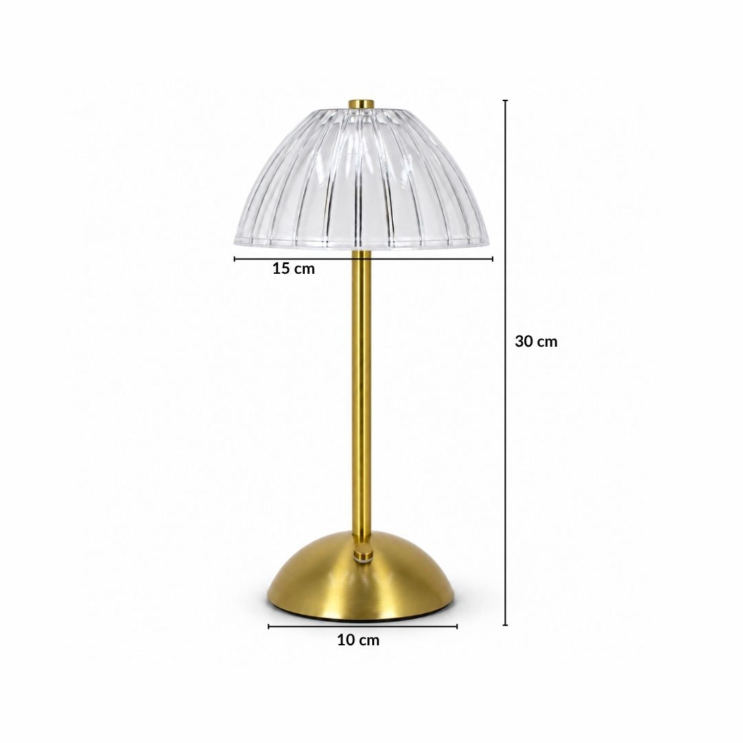 Modern Transparent Dome Gold Rechargeable Tap Lamp