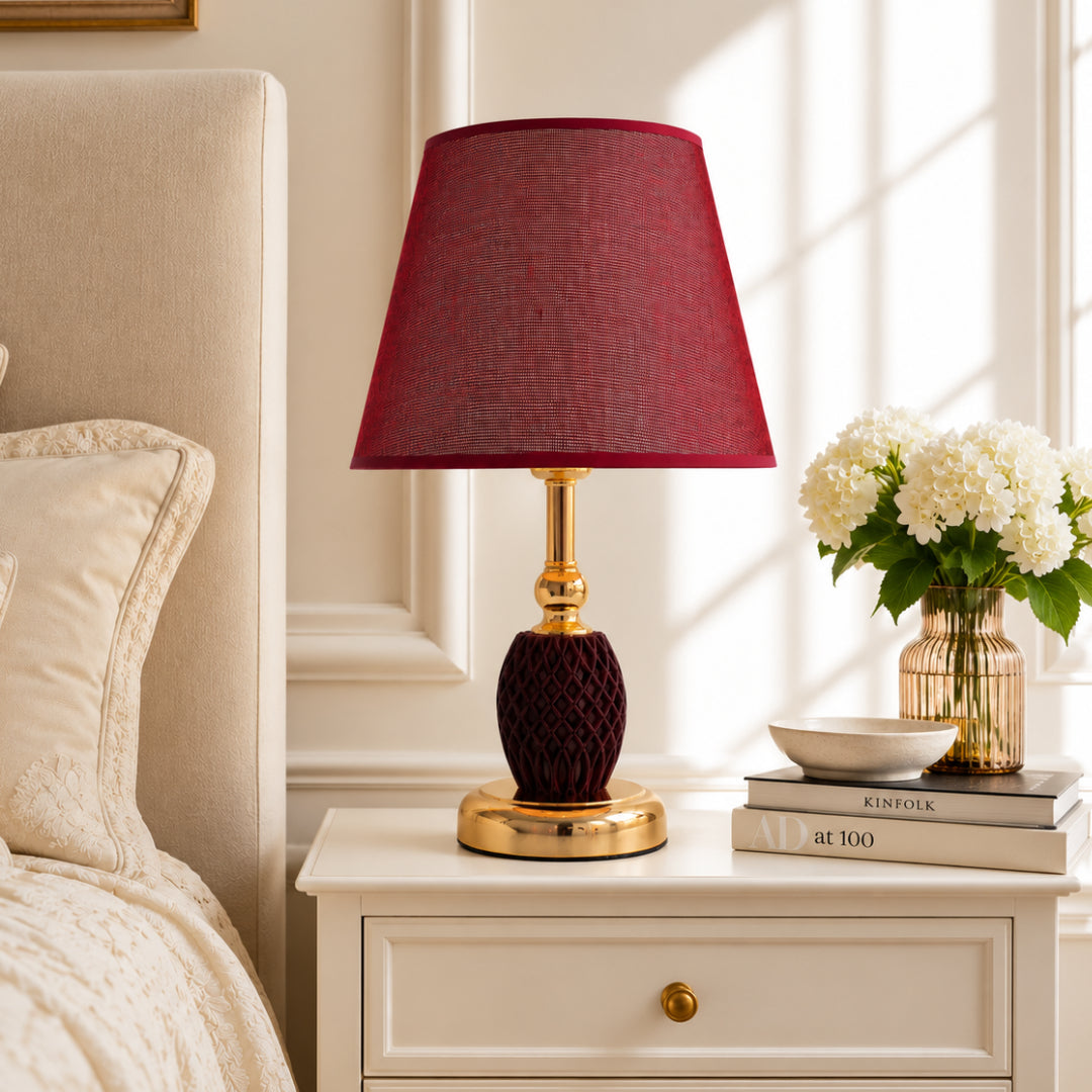 burgundy lamp