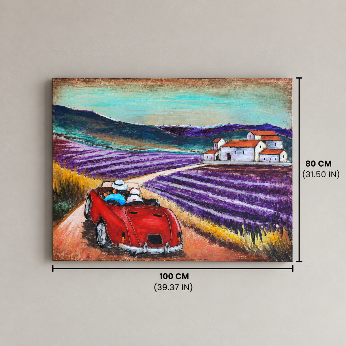 Lavender Fields Road Trip Metal Wall Art