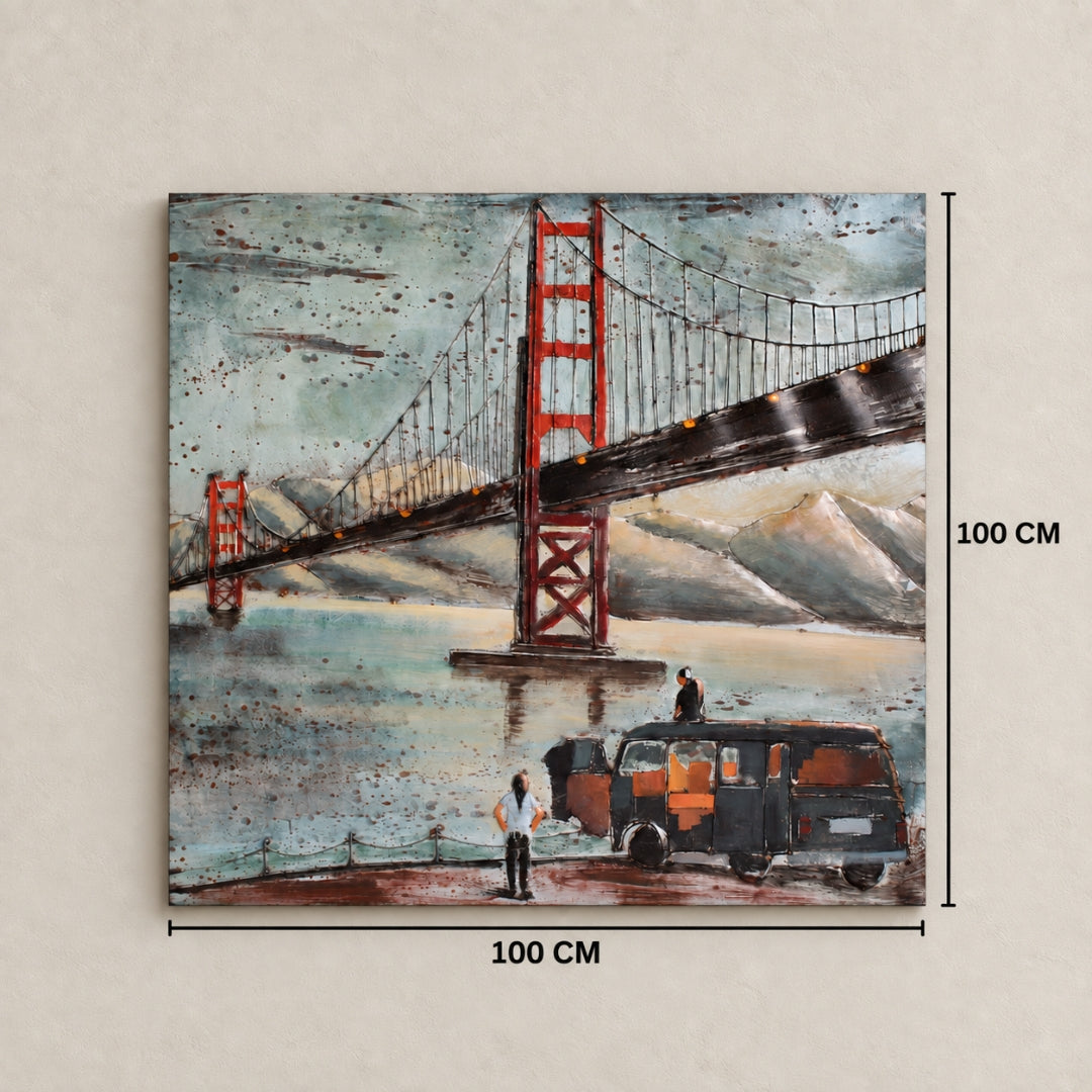 Elare Golden Gate Bridge 3D Metal Wall Art Painting