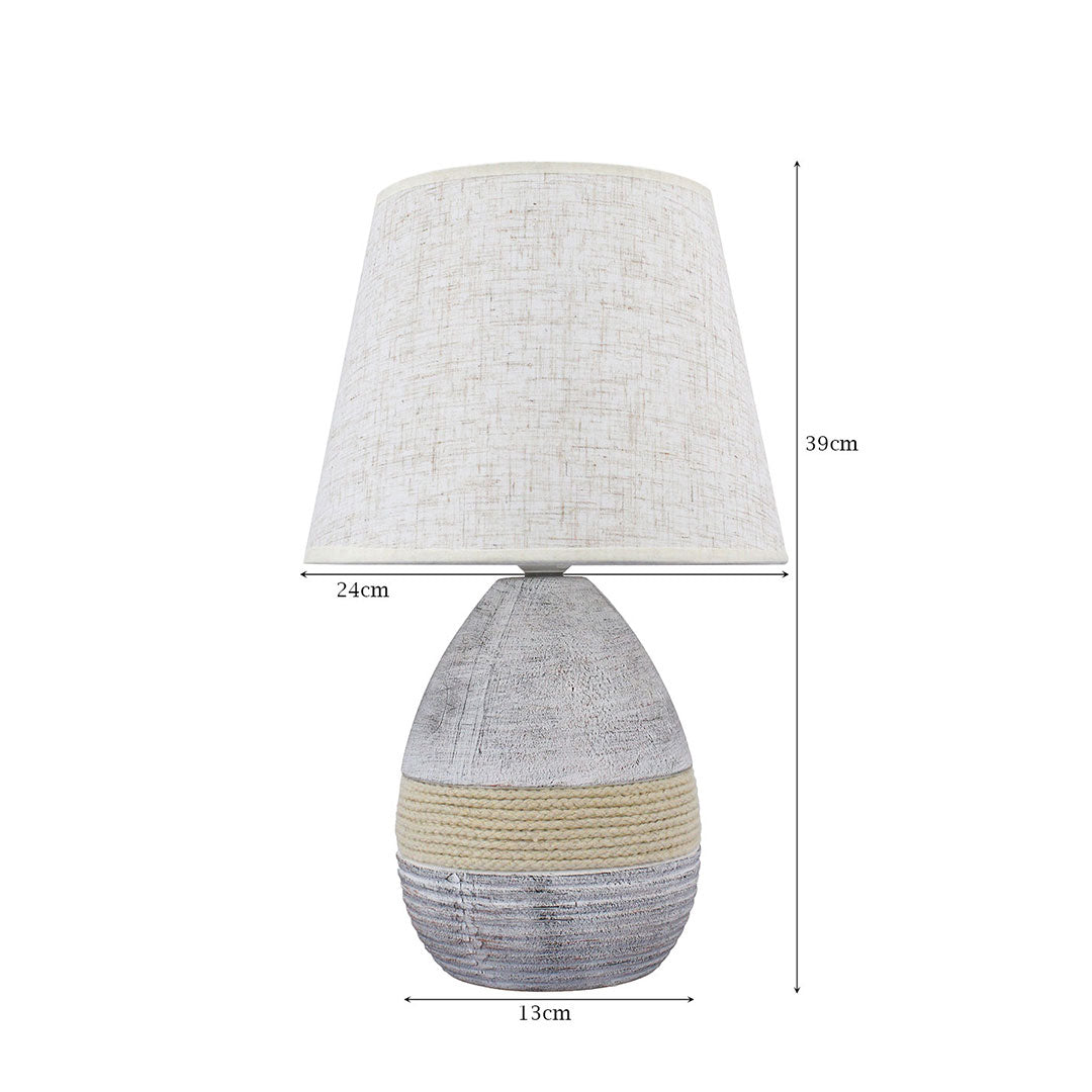 Elare Lvory Rope Accent Ceramic Table Lamp