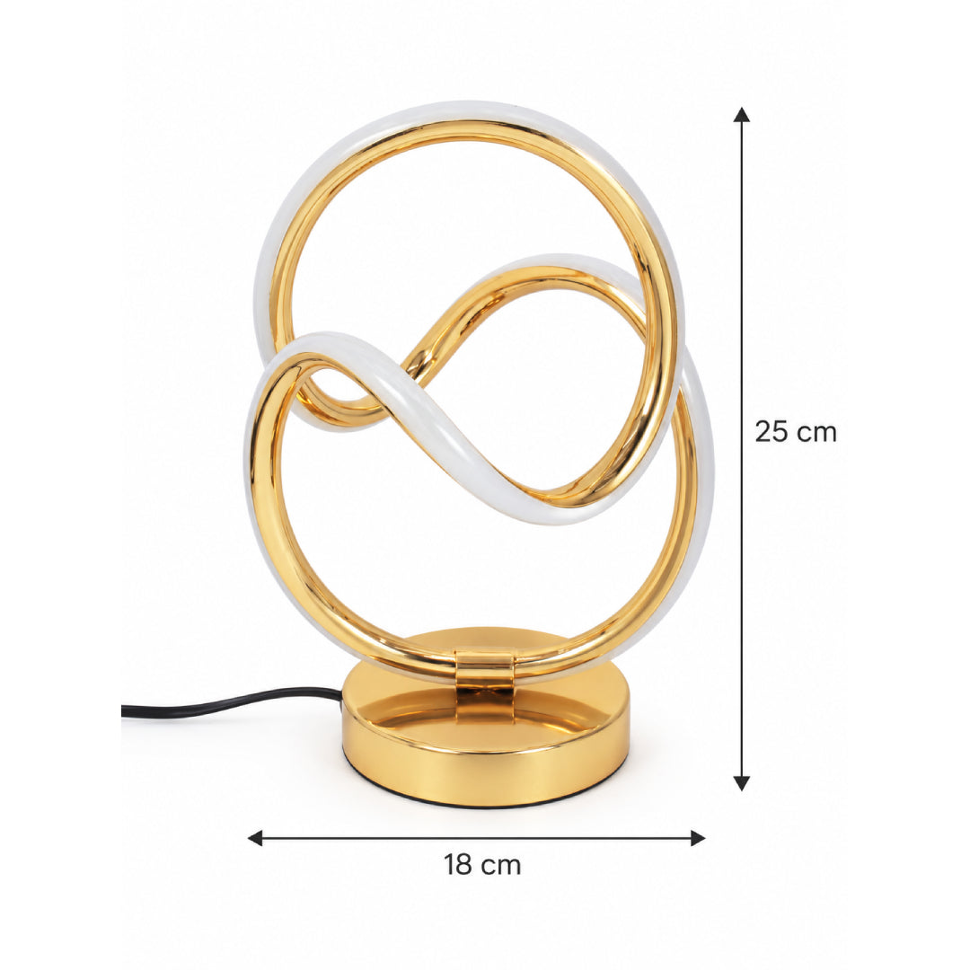 Sculptural Infinity Loop LED Table Lamp