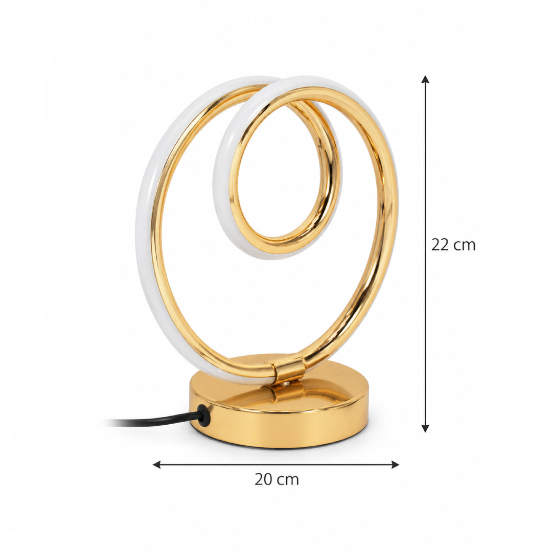 Sculptural Double Ring LED Table Lamp