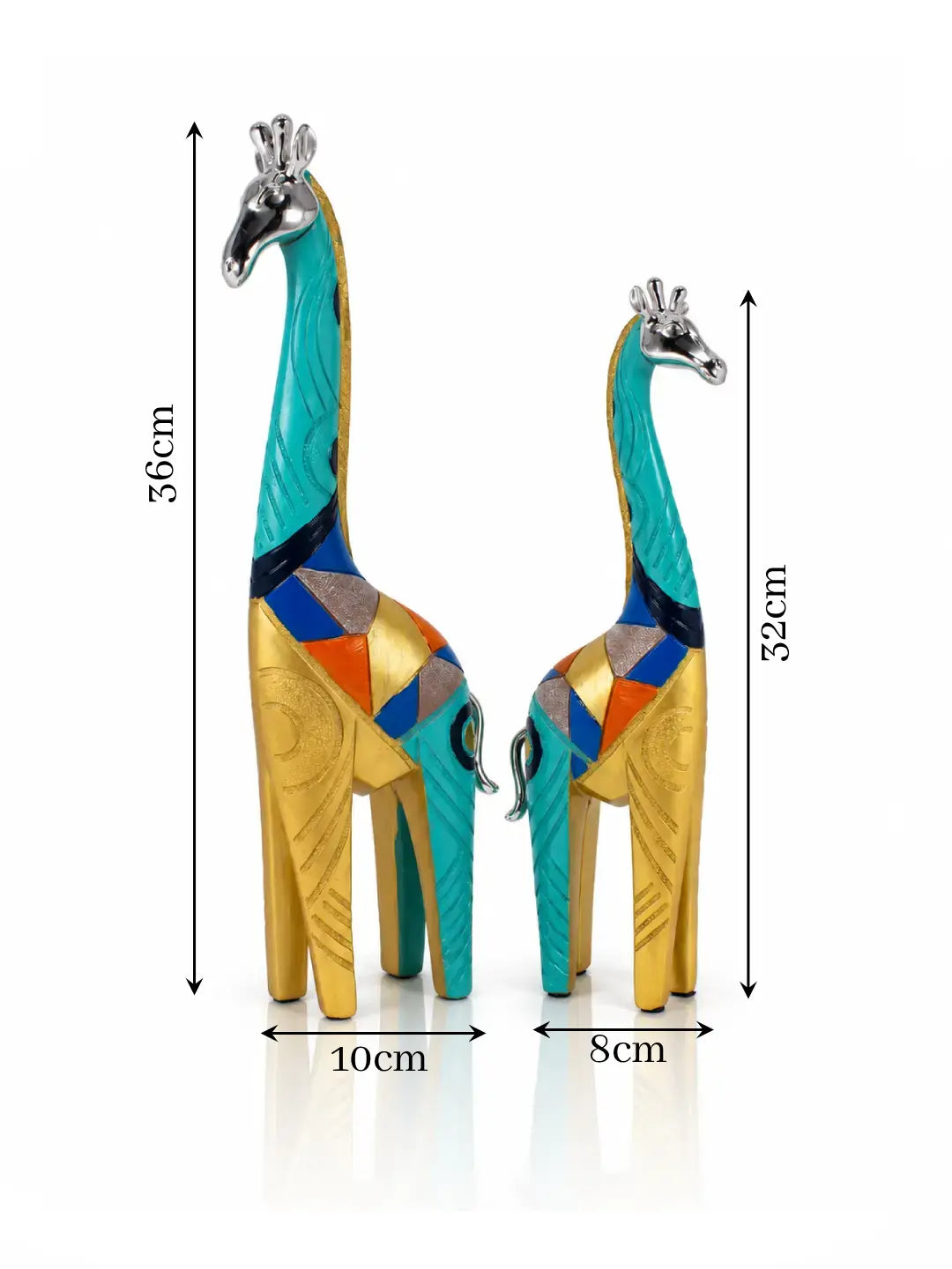 Multicolour Giraffe Showpiece – Set of 2