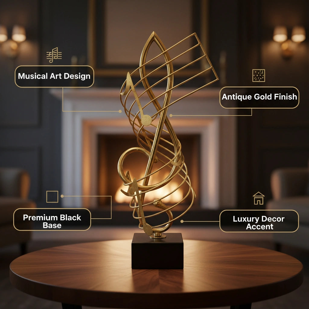 Harmony Golden Music Note Sculpture