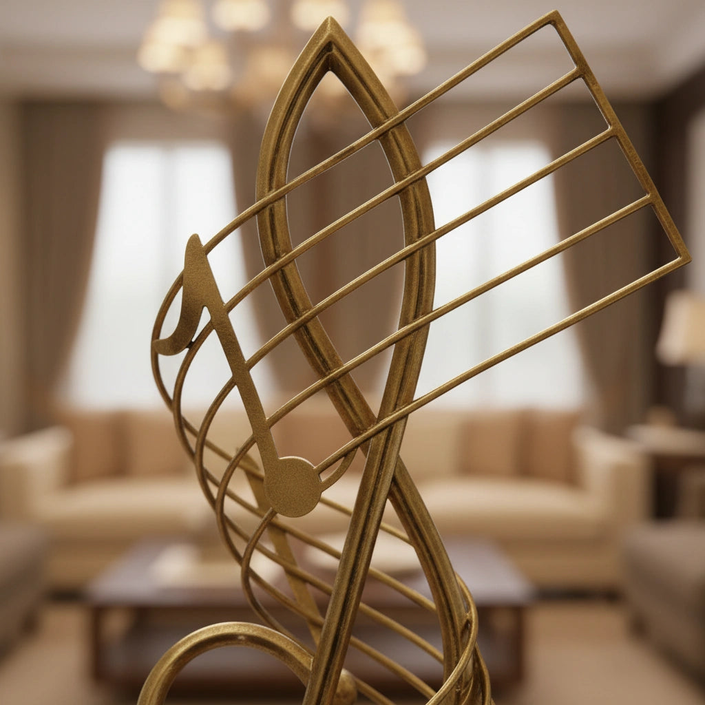 Harmony Golden Music Note Sculpture