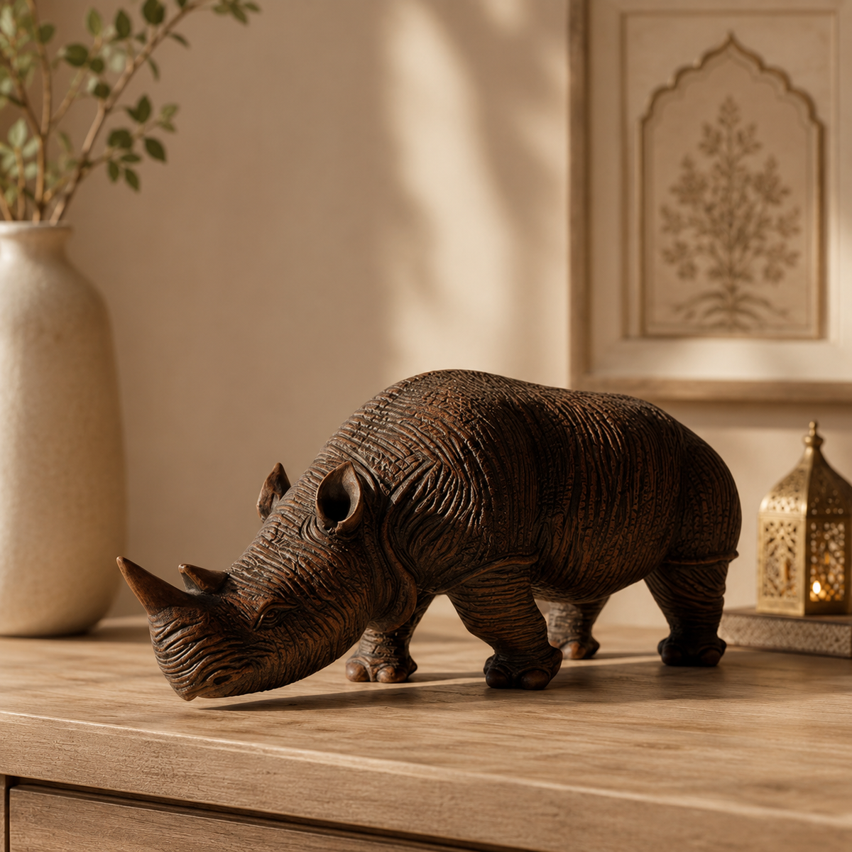 Safari Luxe Rhino Decor