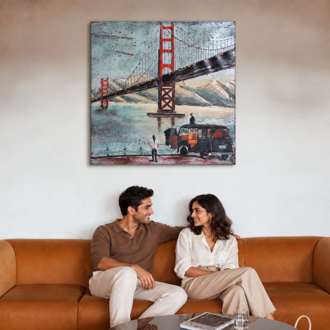 Elare Golden Gate Bridge 3D Metal Wall Art Painting