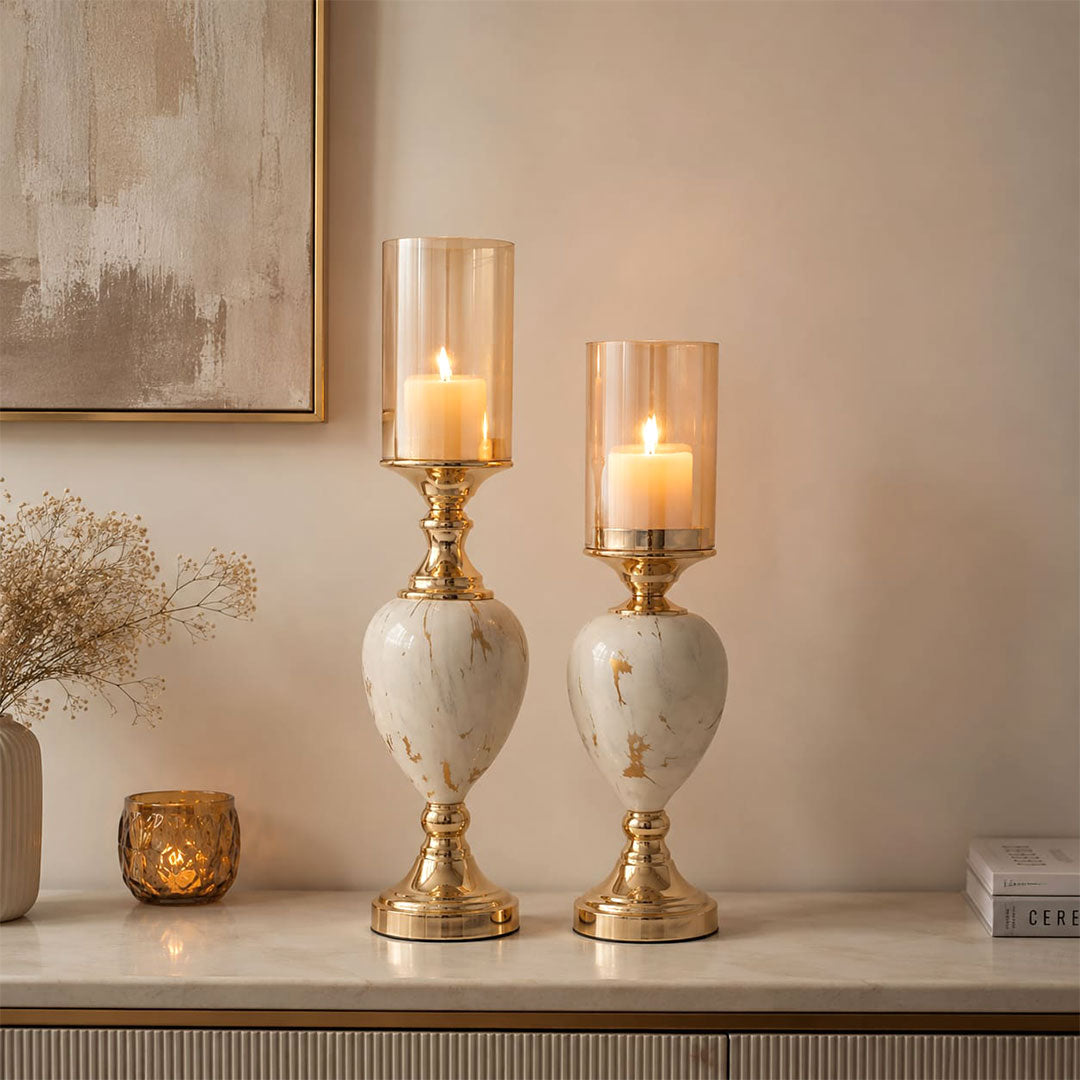 Marble Luxe Candle Holder Set