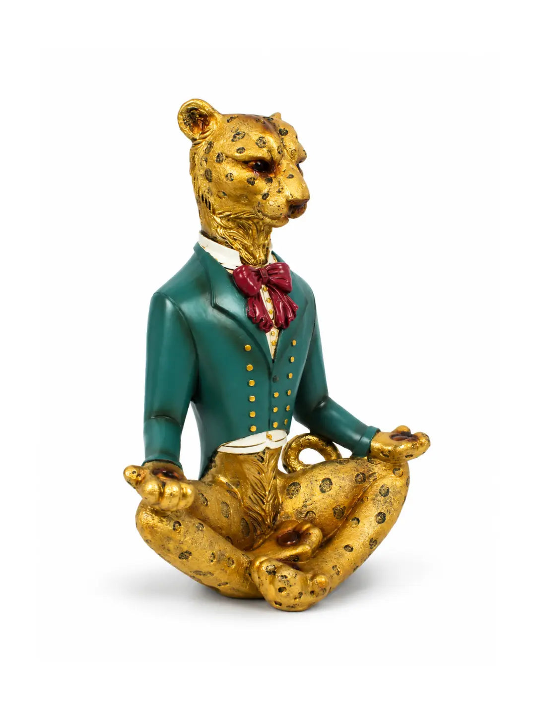 ELARE Golden Leopard Meditation Showpiece – Green