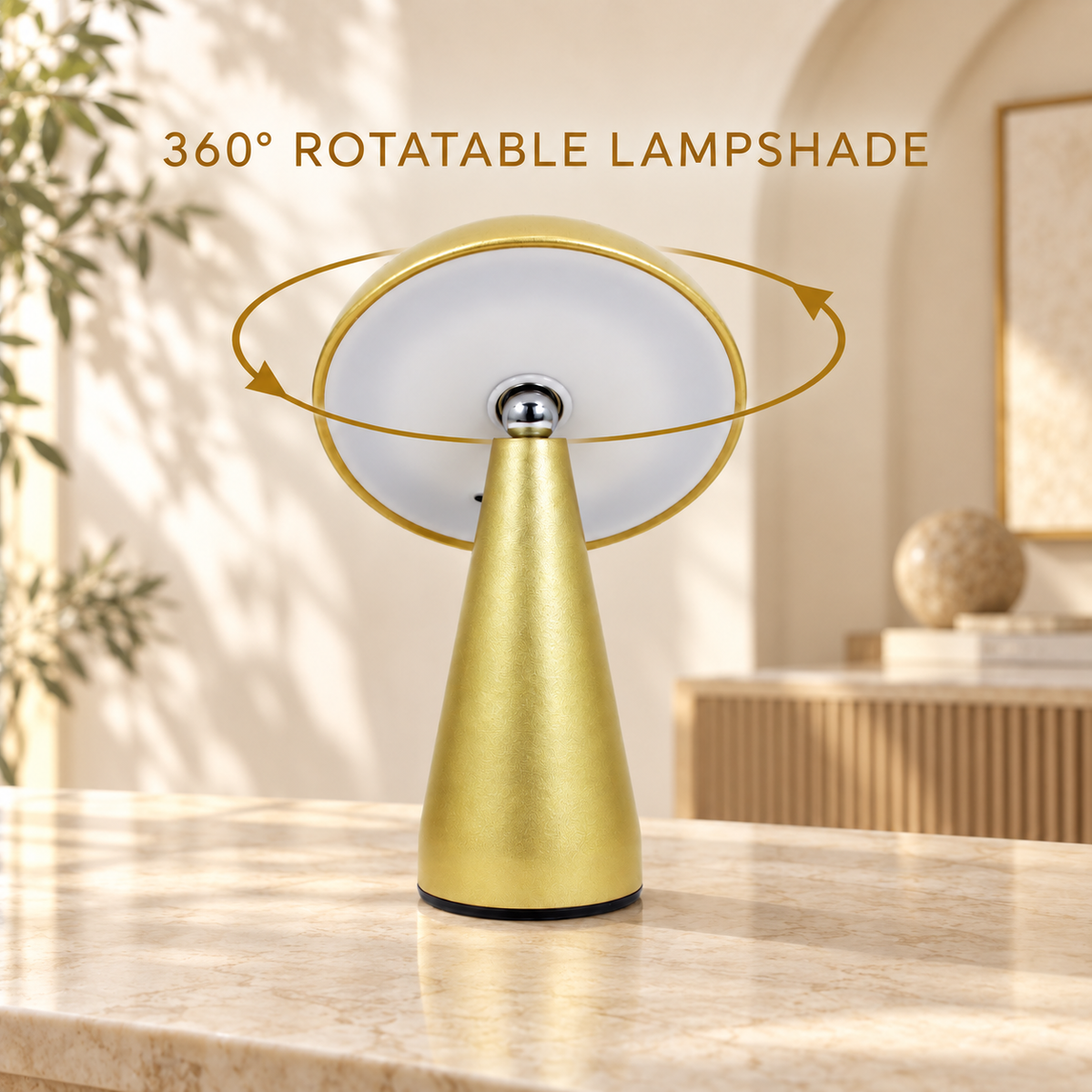 Golden Mushroom Touch Table Lamp