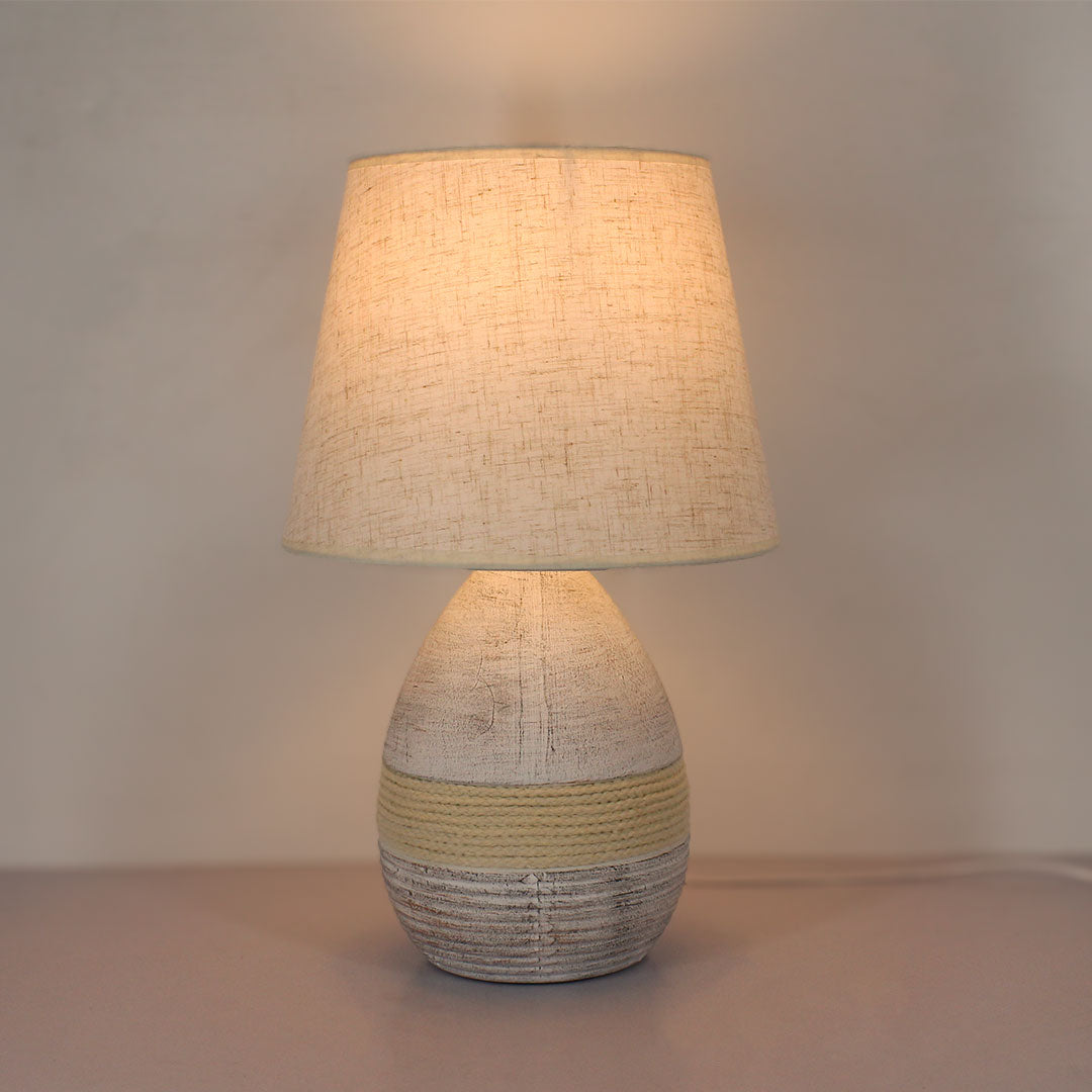 Elare Lvory Rope Accent Ceramic Table Lamp