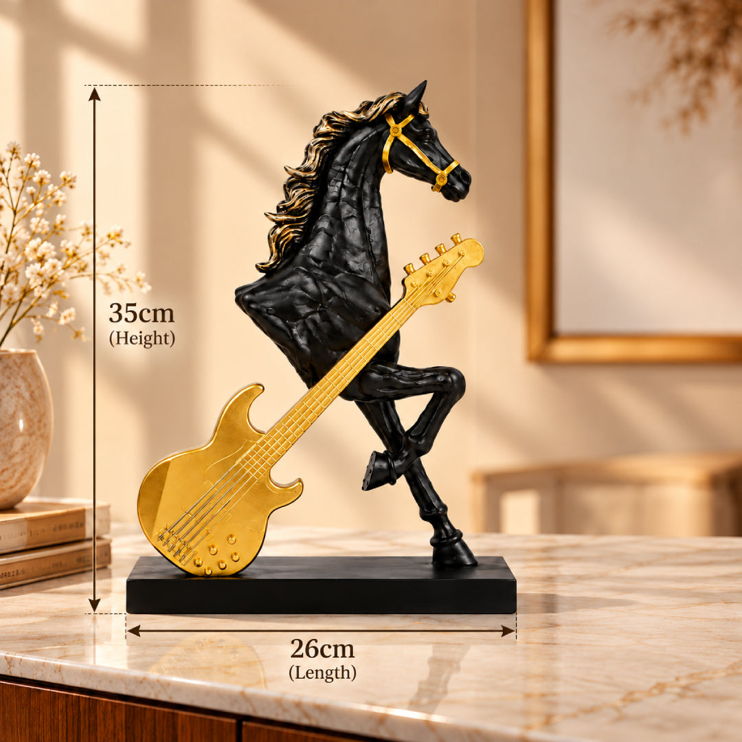 Royal Horse with Guitar Showpiece
