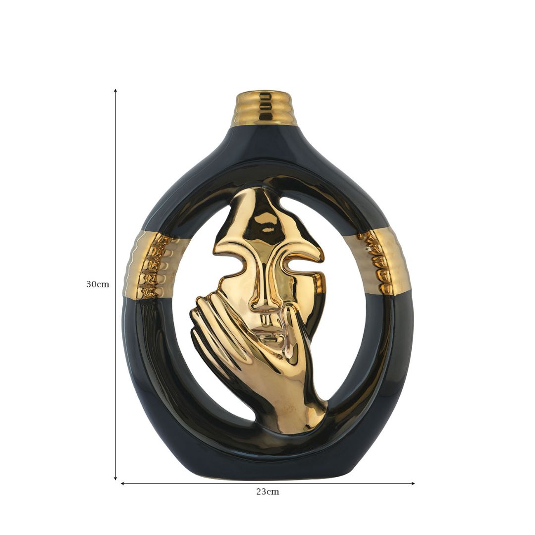 Sculptural Ceramic Face Vase – Centerpiece Decor