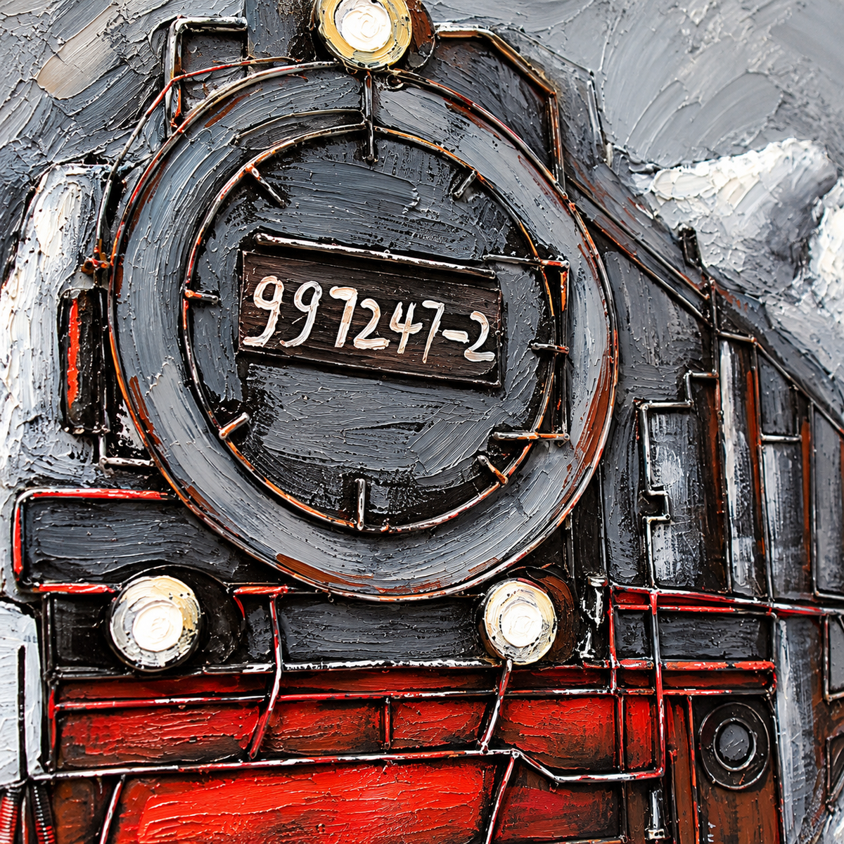 Elare Vintage Steam Locomotive 3D Metal Wall Art