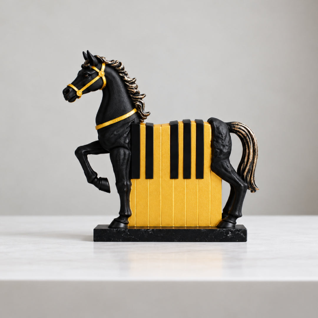 Royal Horse with Piano Showpiece
