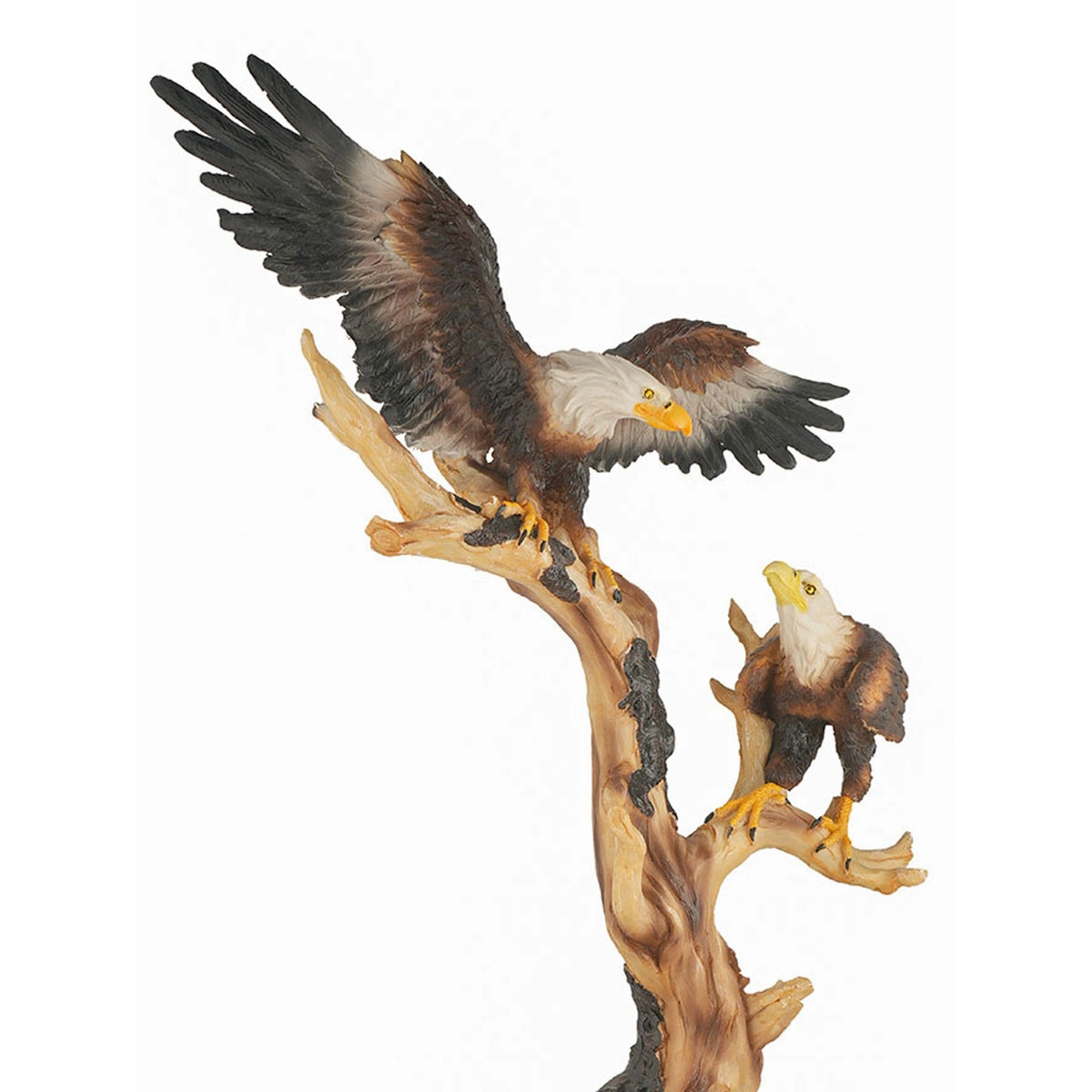 Majestic Eagle Pair on Tree Branch Polyresin Made Showpiece