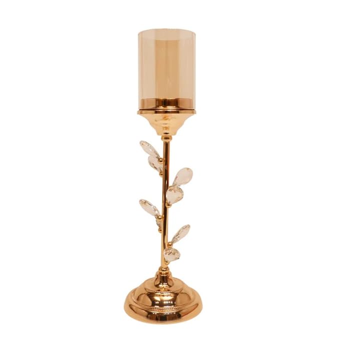 Golden Leaf Bloom Candle Stand